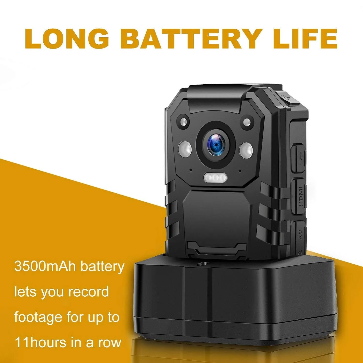 1296P HD Police Body Camera,64G Memory,CammPro Premium Portable Body Camera,Waterproof Body-Worn Camera with 2 Inch Display,Night Vision,GPS for Law Enforcement Recorder,Security Guards,Personal Use