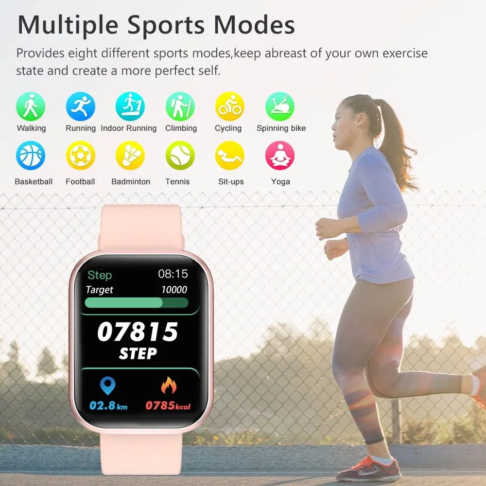 1.69" Full Touch Custom Dials Heart Rate Sports Fitness Tracker Smart Watch