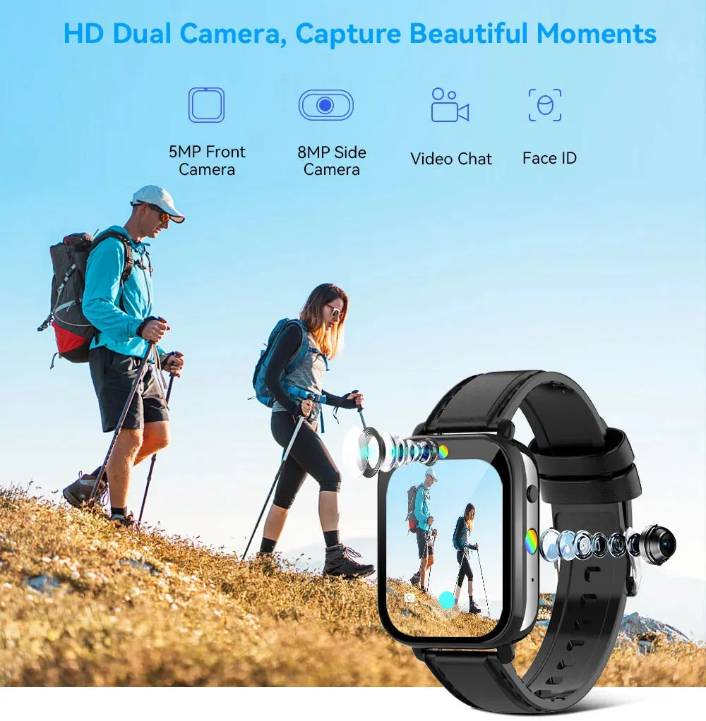 1.75 Inch 4G Call GPS Dual Camera Heartrate Monitor Waterproof Sports Smartwatch