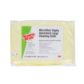 3M High Absorbent Microfibre Wipe 40 cm X 50 cm Yellow 10 Pcs/Bag