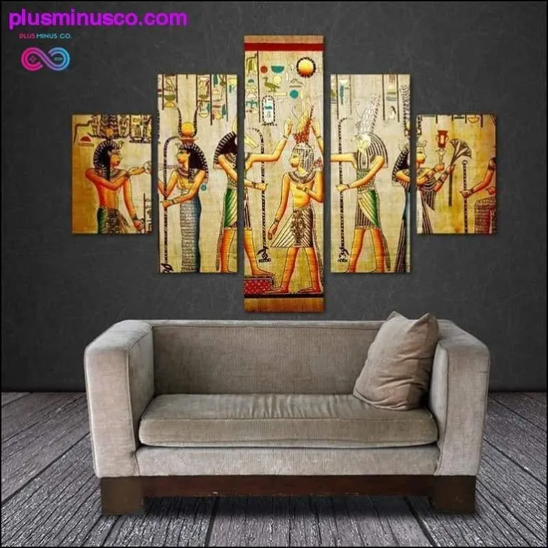 5pcs Abstract Ancient Egyptian Decorative Oil painting On