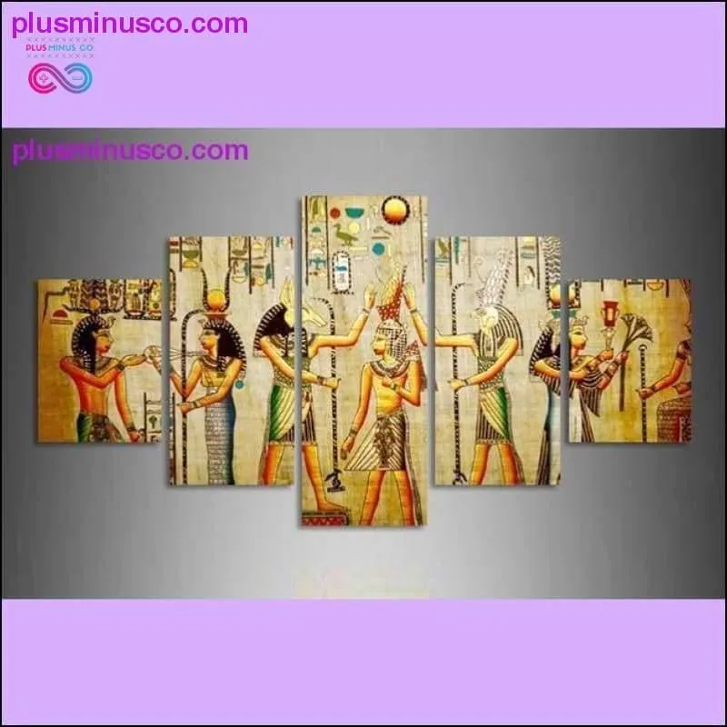 5pcs Abstract Ancient Egyptian Decorative Oil painting On