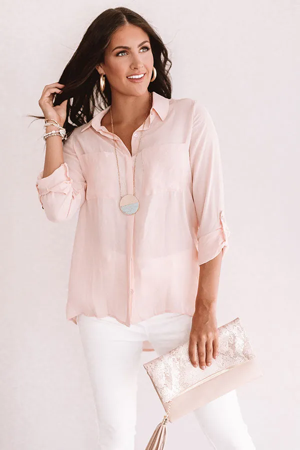 All Business Shift Top in Light Peach