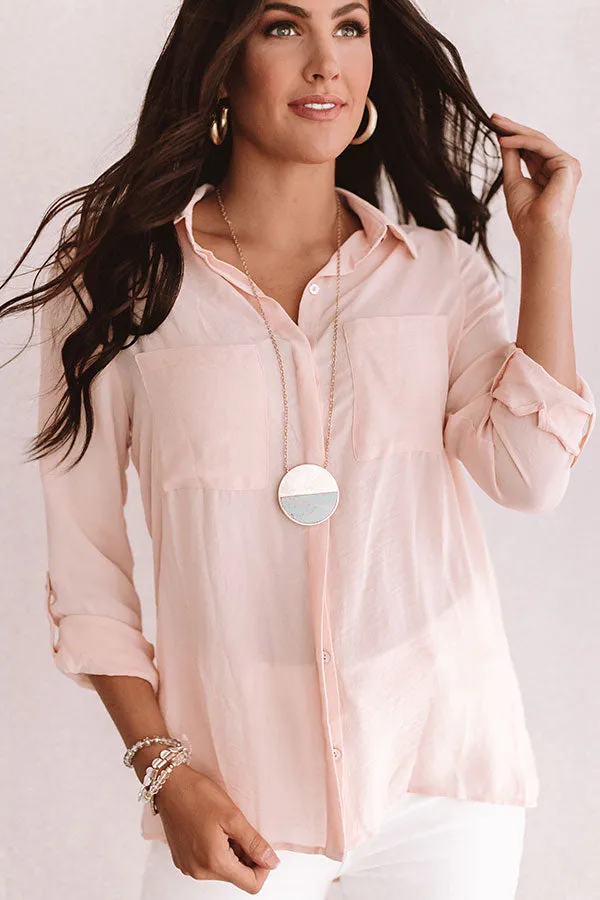 All Business Shift Top in Light Peach