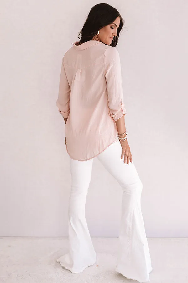 All Business Shift Top in Light Peach