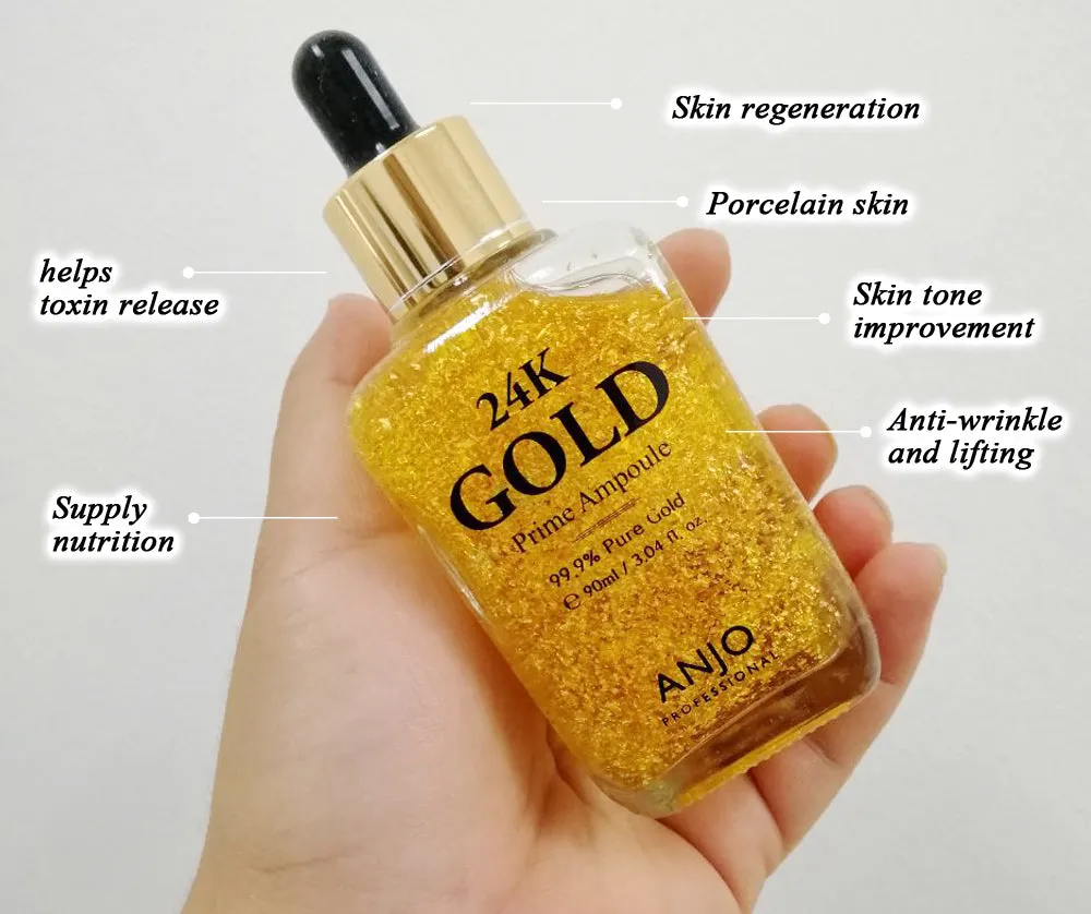 ANJO Professional 24K Gold Prime Ampoule 99.9% Pure Gold 90ml Wrinkle