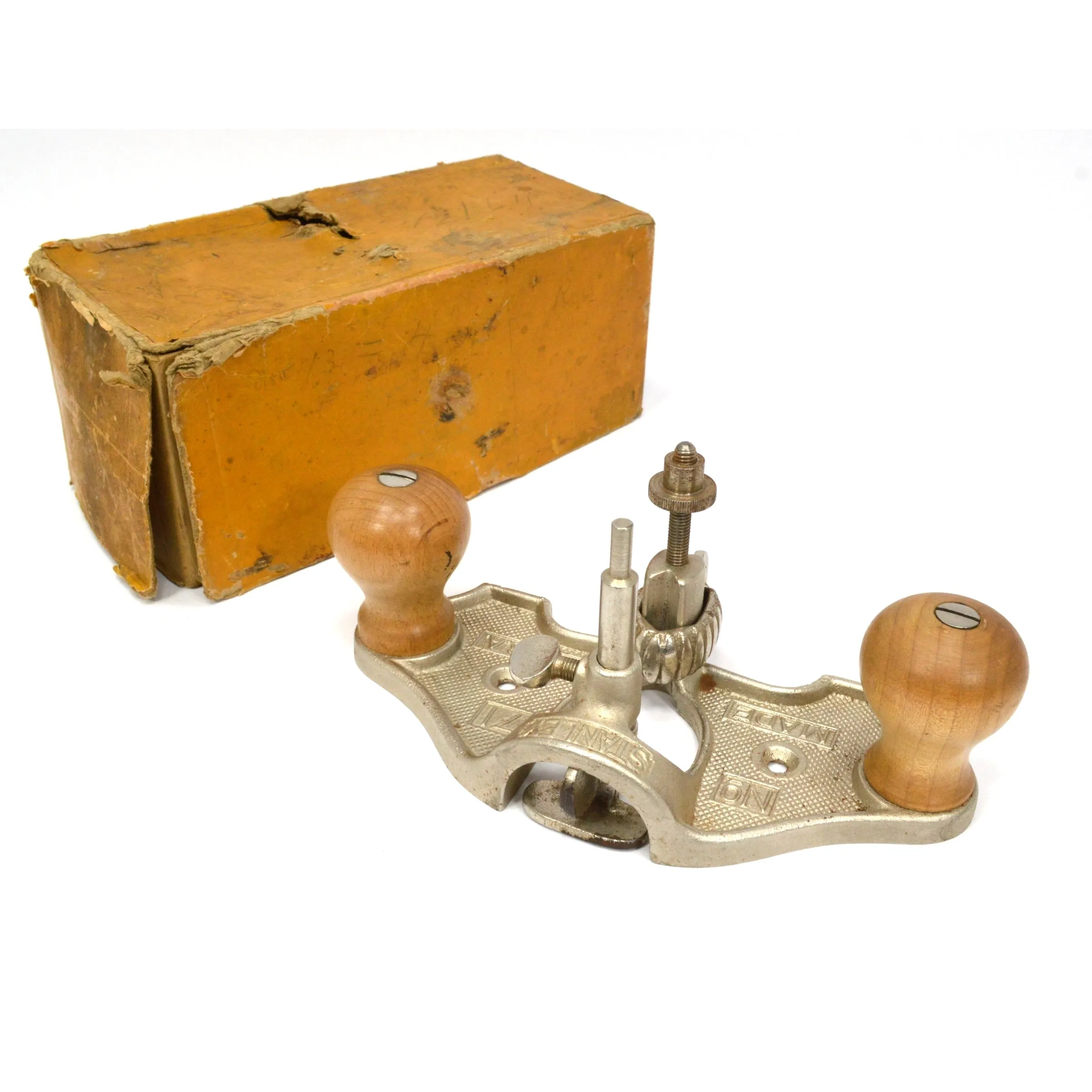 Antique STANLEY No. 71 ROUTER PLANE Type 10, c.1925-38 in ORIGINAL BOX 3 Blades!