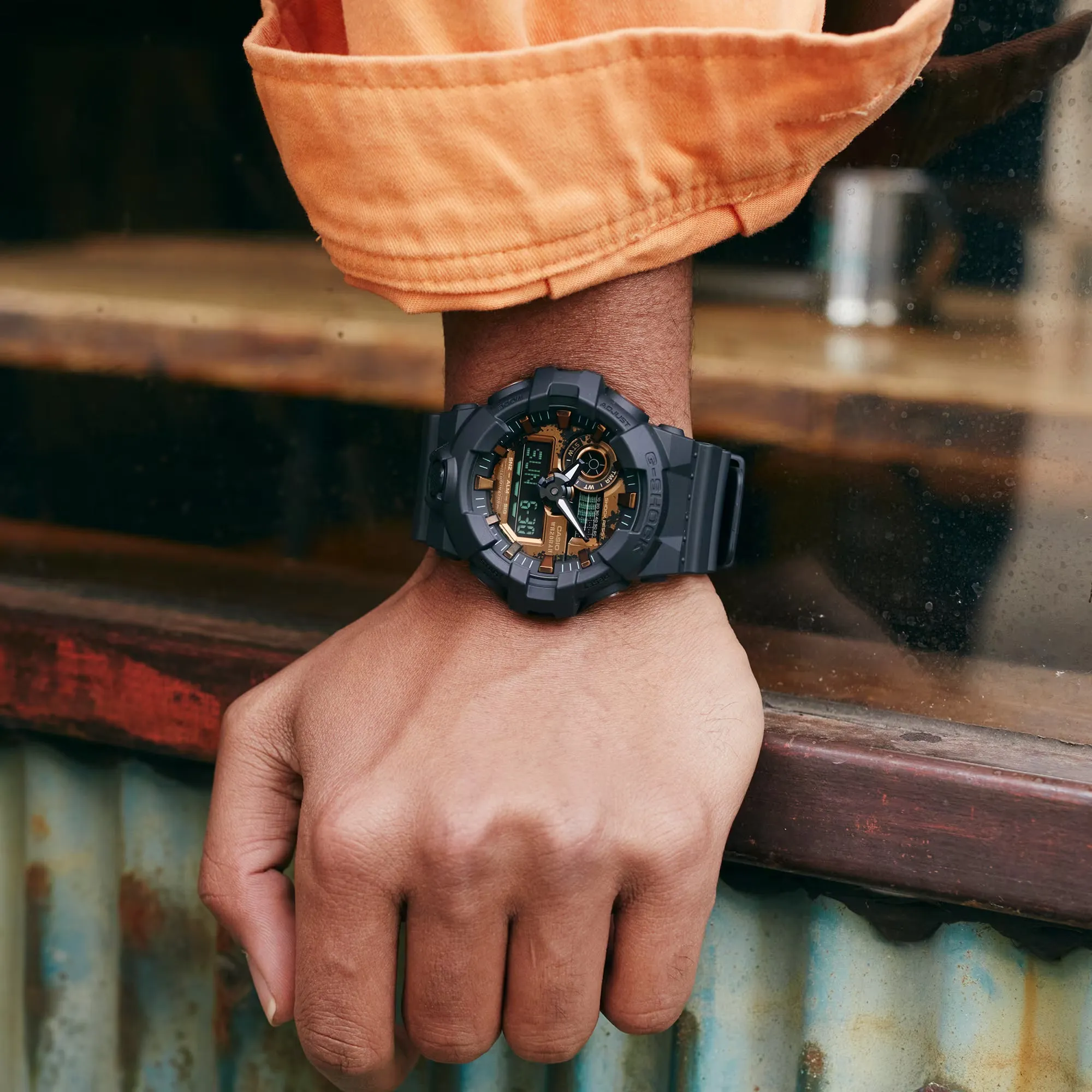 CASIO G-SHOCK Black & Rust Color GA700RC-1A Watch