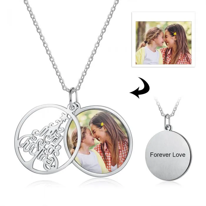 Christmas Tree Photo Necklace With Picture Inside-Best Jewelry For Christmas Gifts