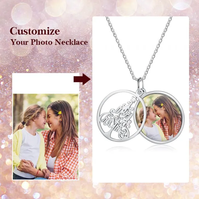 Christmas Tree Photo Necklace With Picture Inside-Best Jewelry For Christmas Gifts