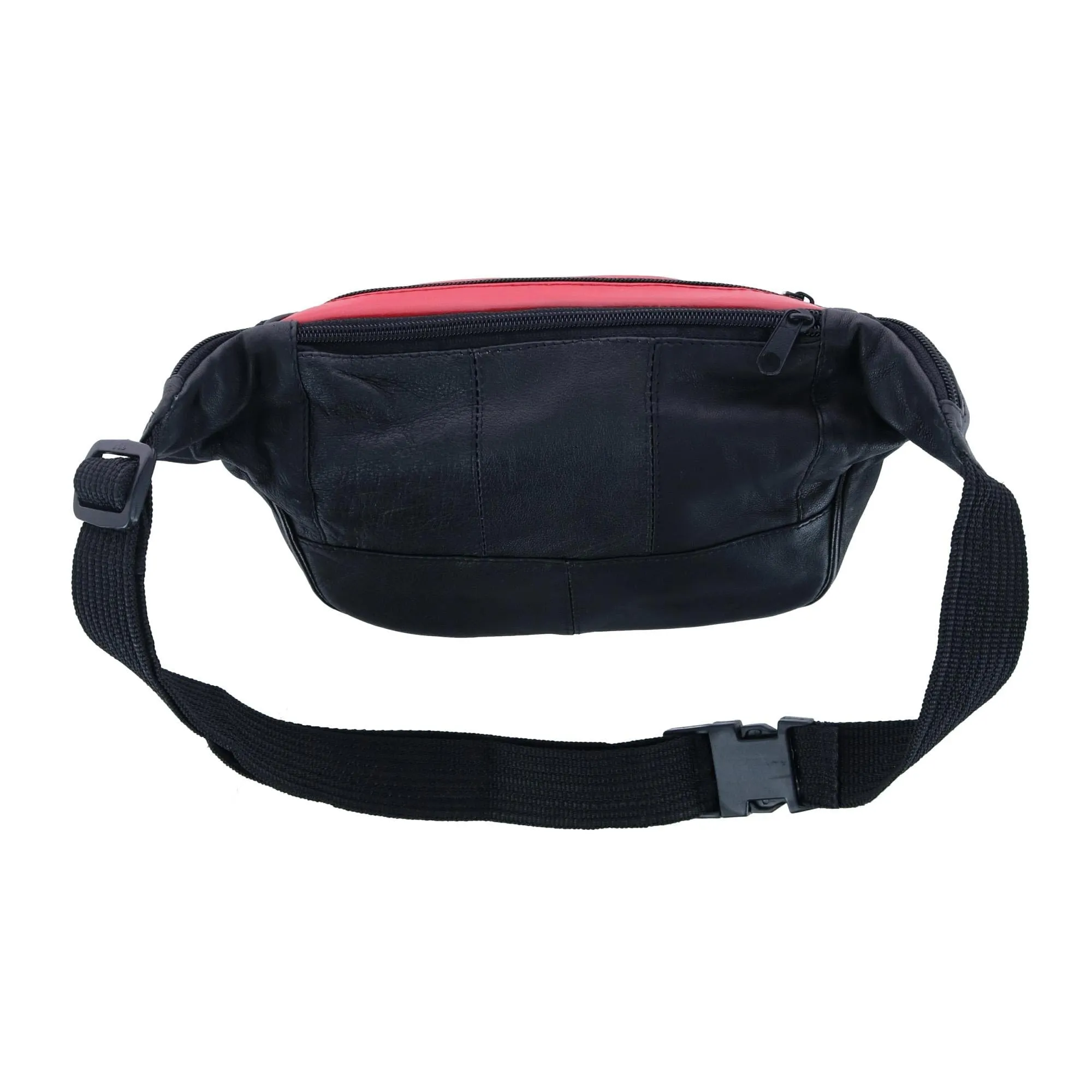 CTM® Leather Fanny Waist Pack with Mexican Flag