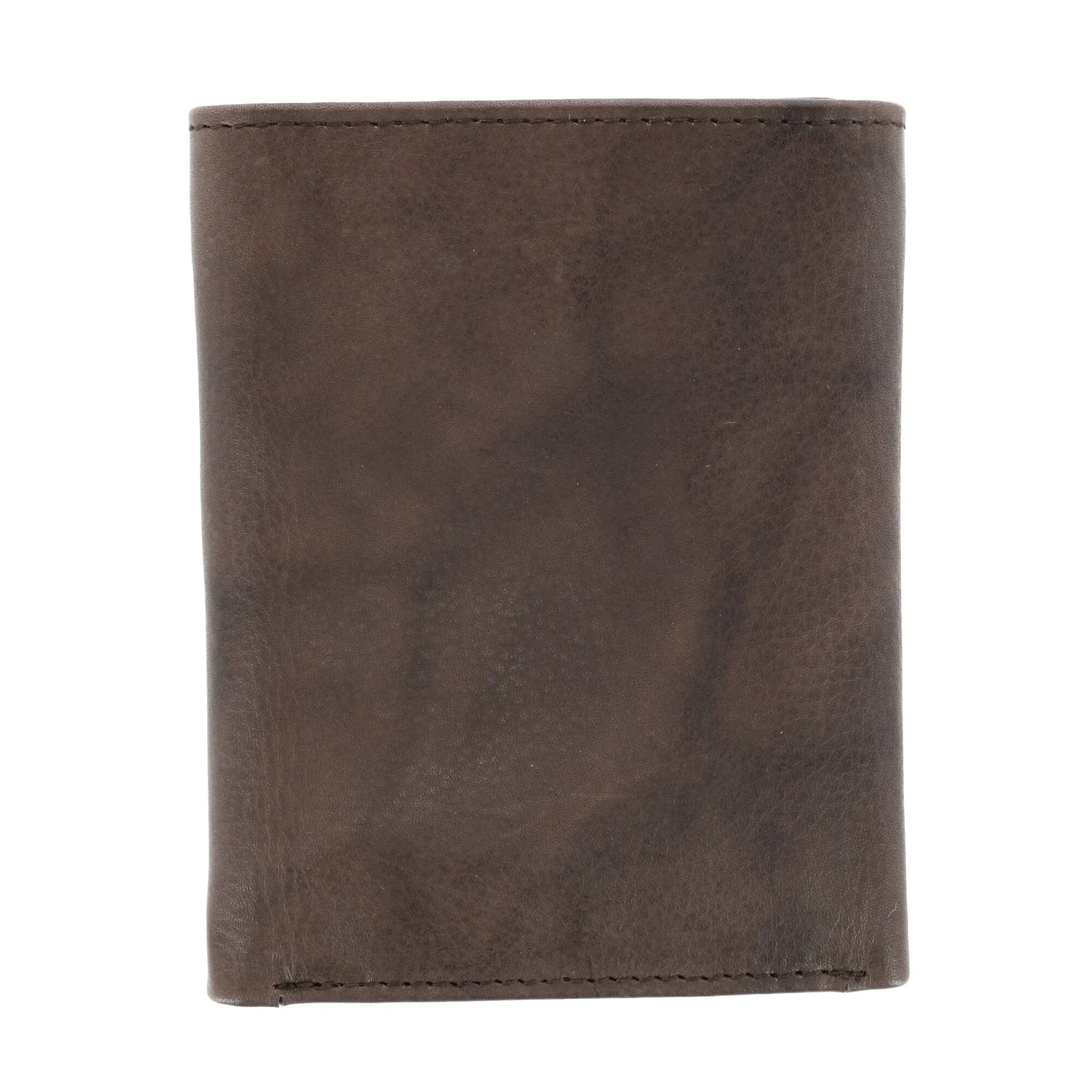 CTM® Men's American Bison Leather RFID Trifold Wallet