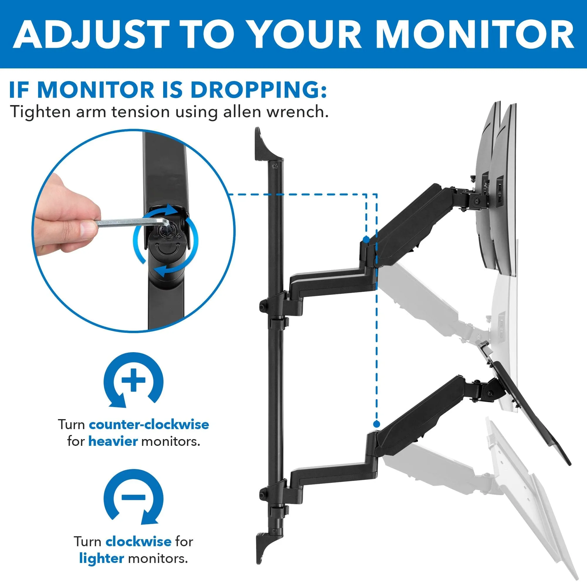 Dual Monitor Wall Mount Workstation