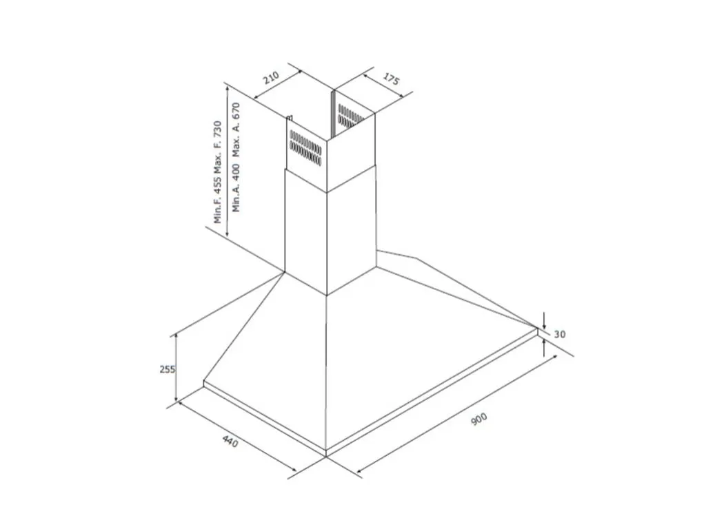 ELBA 4 Speed 90cm Chimney Hood (F0S490)