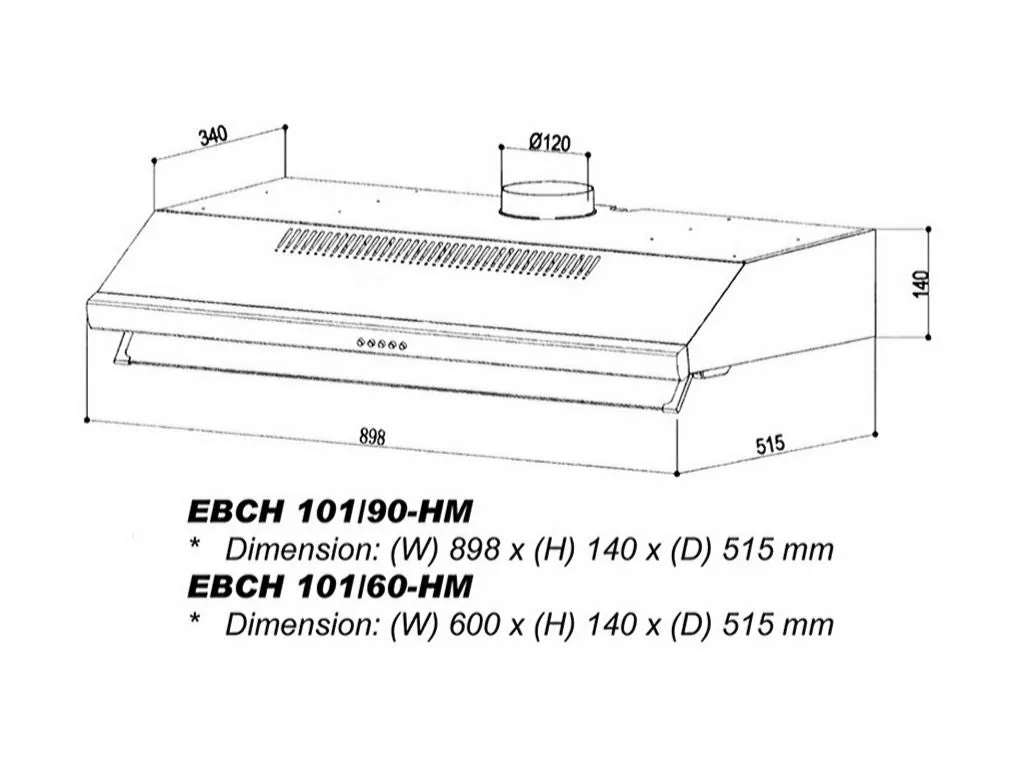 ELBA 60cm Dual Motor Cooker Hood (EBCH101/60HMSS)