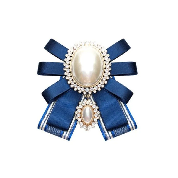 Elegant Women's Pearl Bow Tie Brooch - Versatile Clothing Accessory