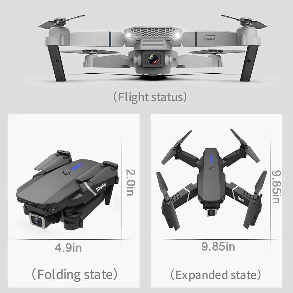 EQuad88X™ 4K Ultra-HD Dual Camera GPS Drone - Quadcopter, Wifi, Foldable RC