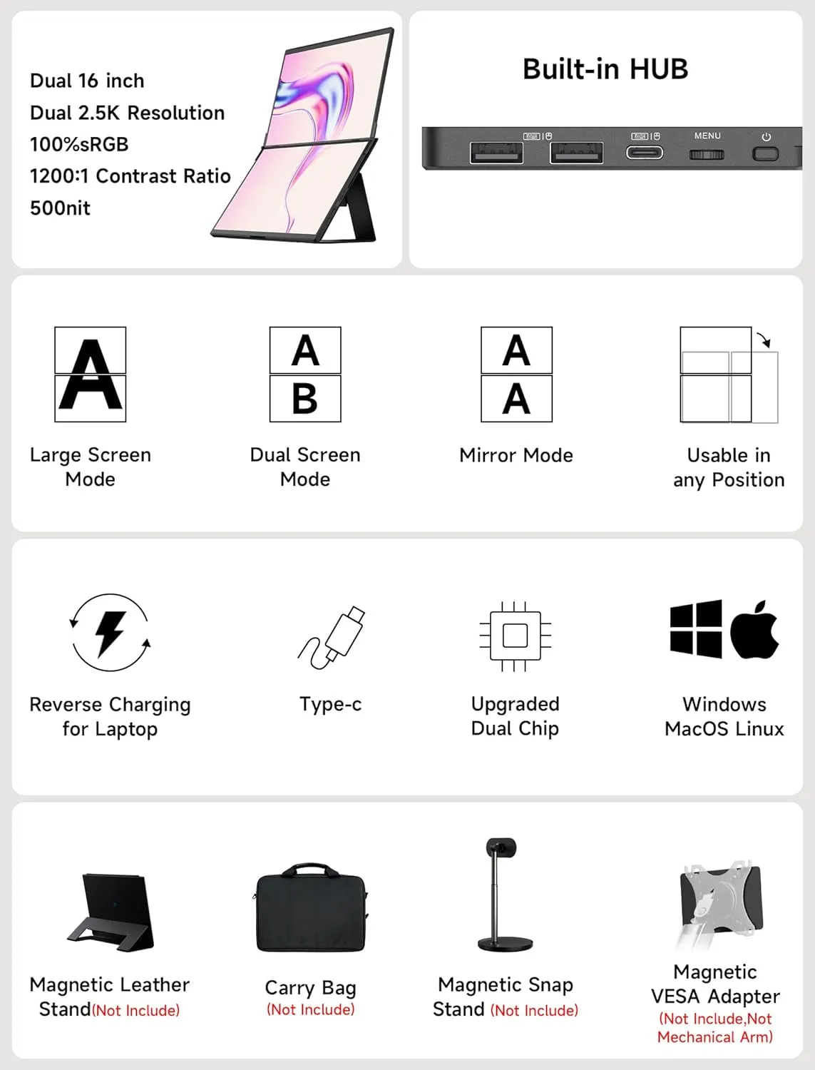 FlipGo Portable Dual Monitor