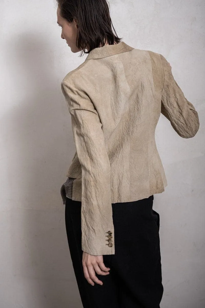 Forme D'Expression | Asymmetric Blazer DG037 | Leinen Damenblazer in beige