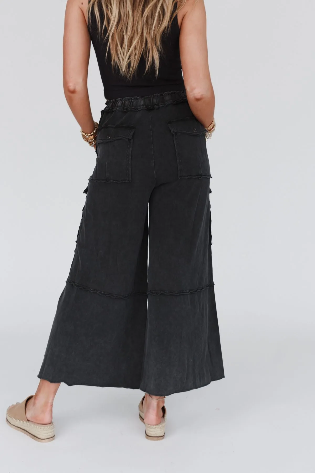 Game On Cargo Wide Leg Pant - Black