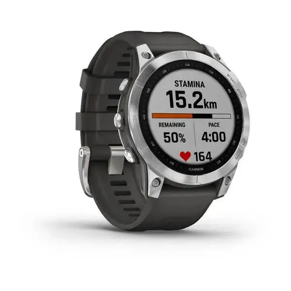 Garmin Fenix 7- Silver with Graphite Band