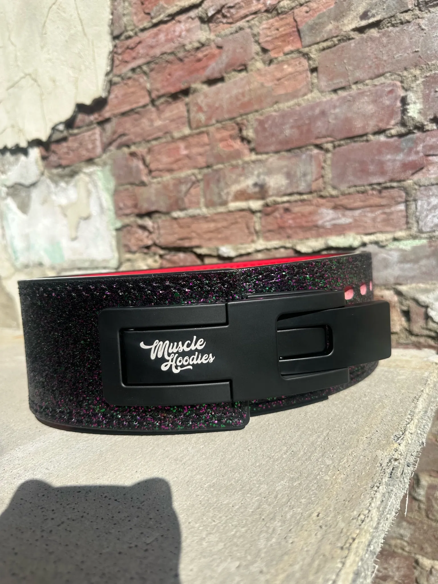 GLITTER LEVER WEIGHT LIFTING BELT- DARK VOID