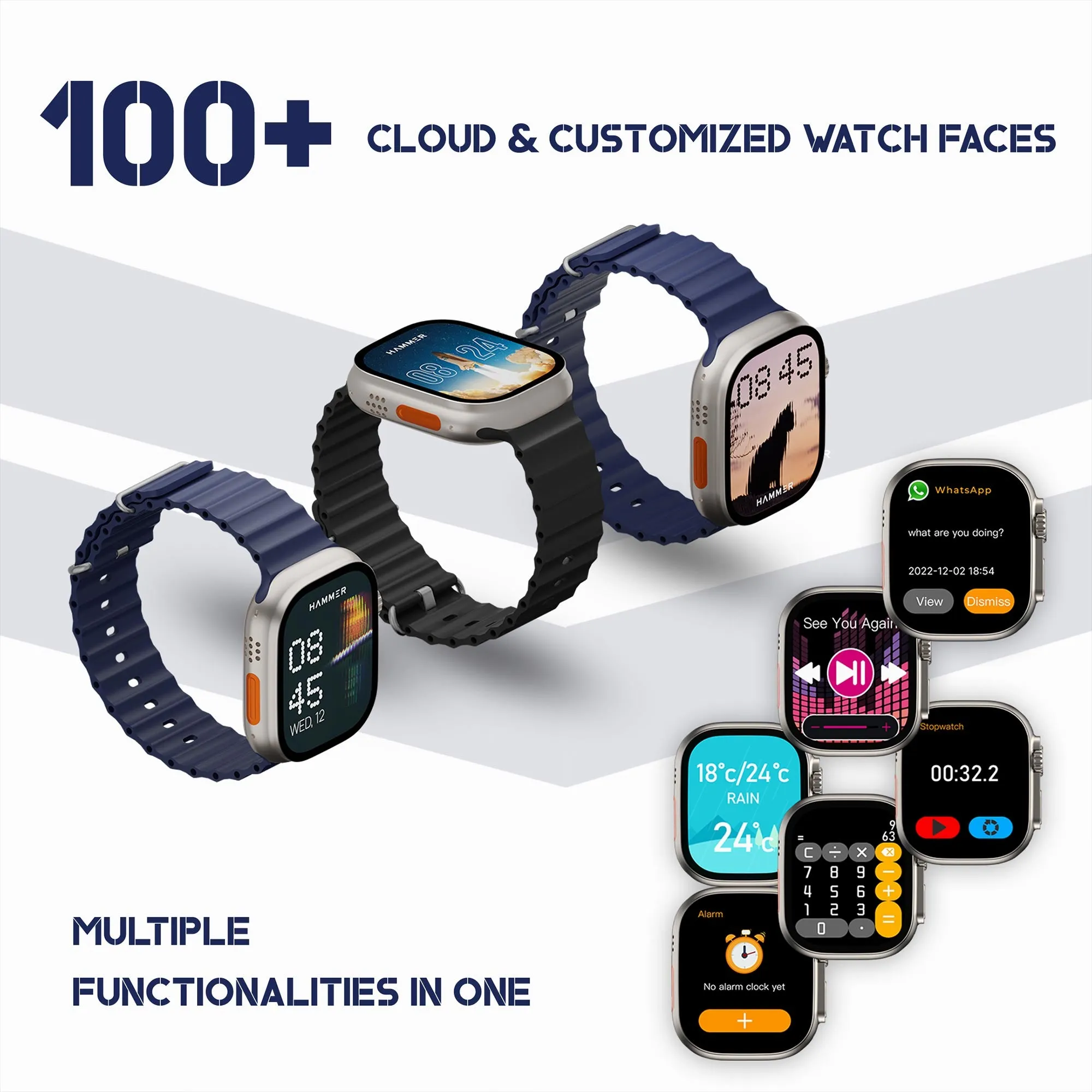 Hammer Active 2.0 Ultra with 1.95 inches Biggest Display Bluetooth Calling Smartwatch