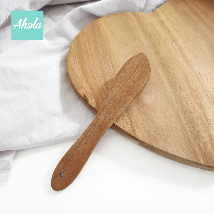 【Hato】Heart Shaped Acacia Wood Serving Board With Wooden Knife 相思木刻字多用途心形托板連小木刀