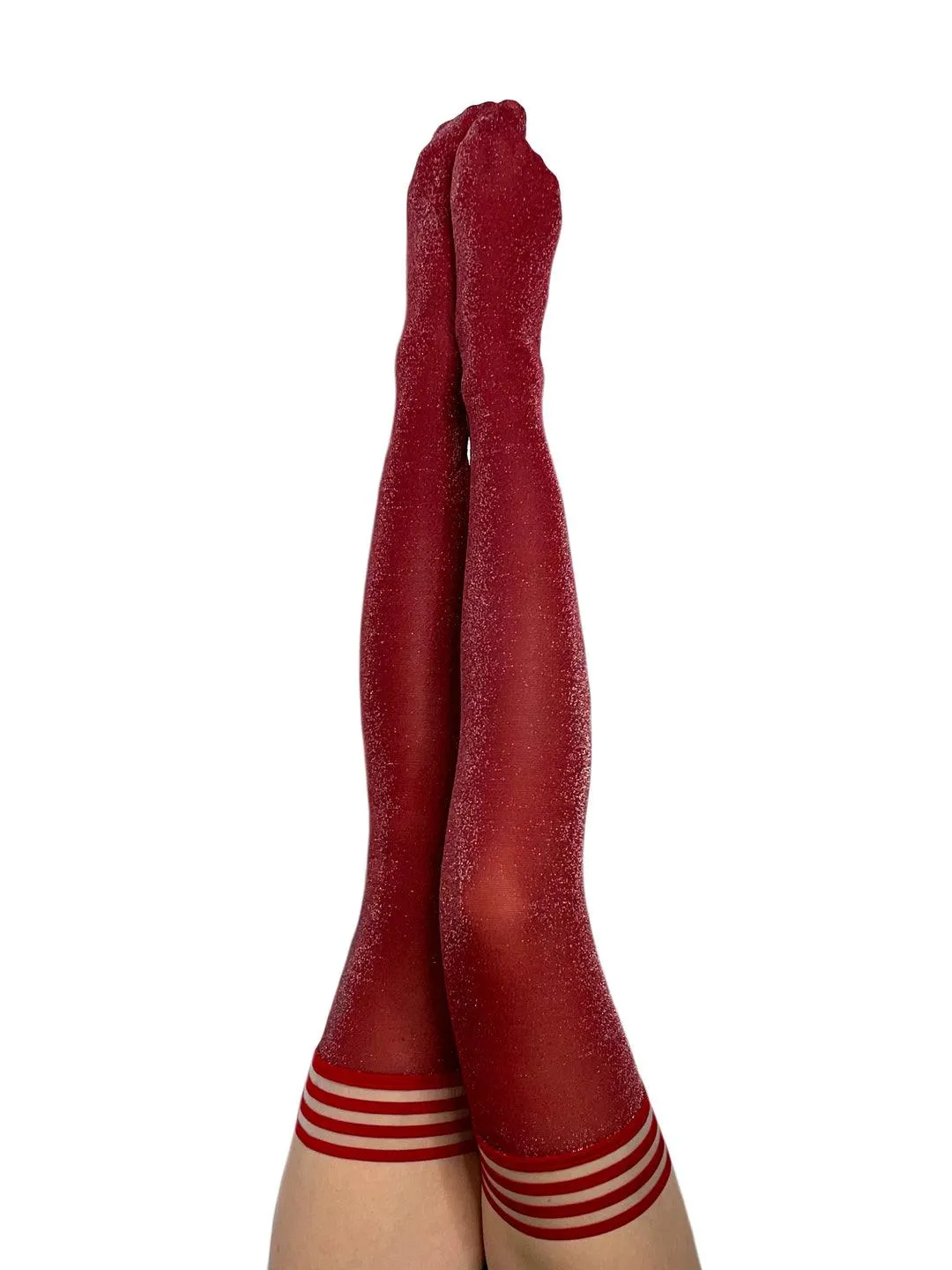 Holly | Cranberry Shimmer Thigh-High | Petite to Plus Size