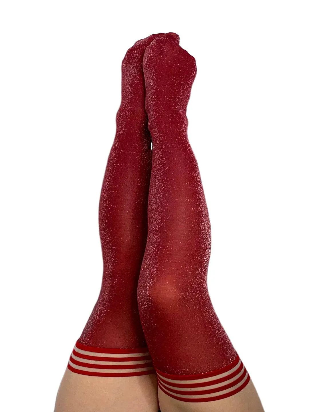 Holly | Cranberry Shimmer Thigh-High | Petite to Plus Size