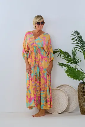 Langes Kleid im Boho-Style, bunt