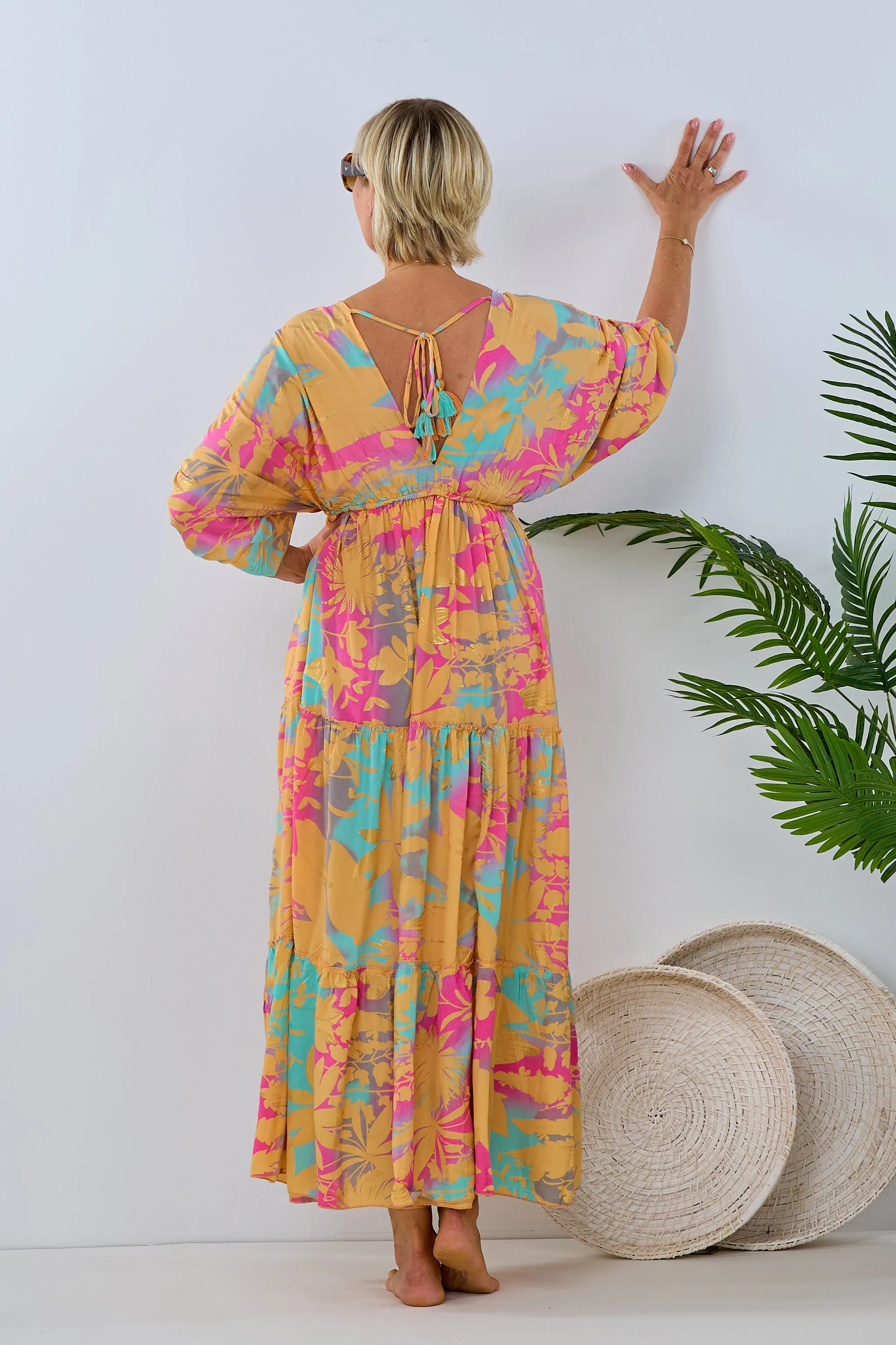 Langes Kleid im Boho-Style, bunt