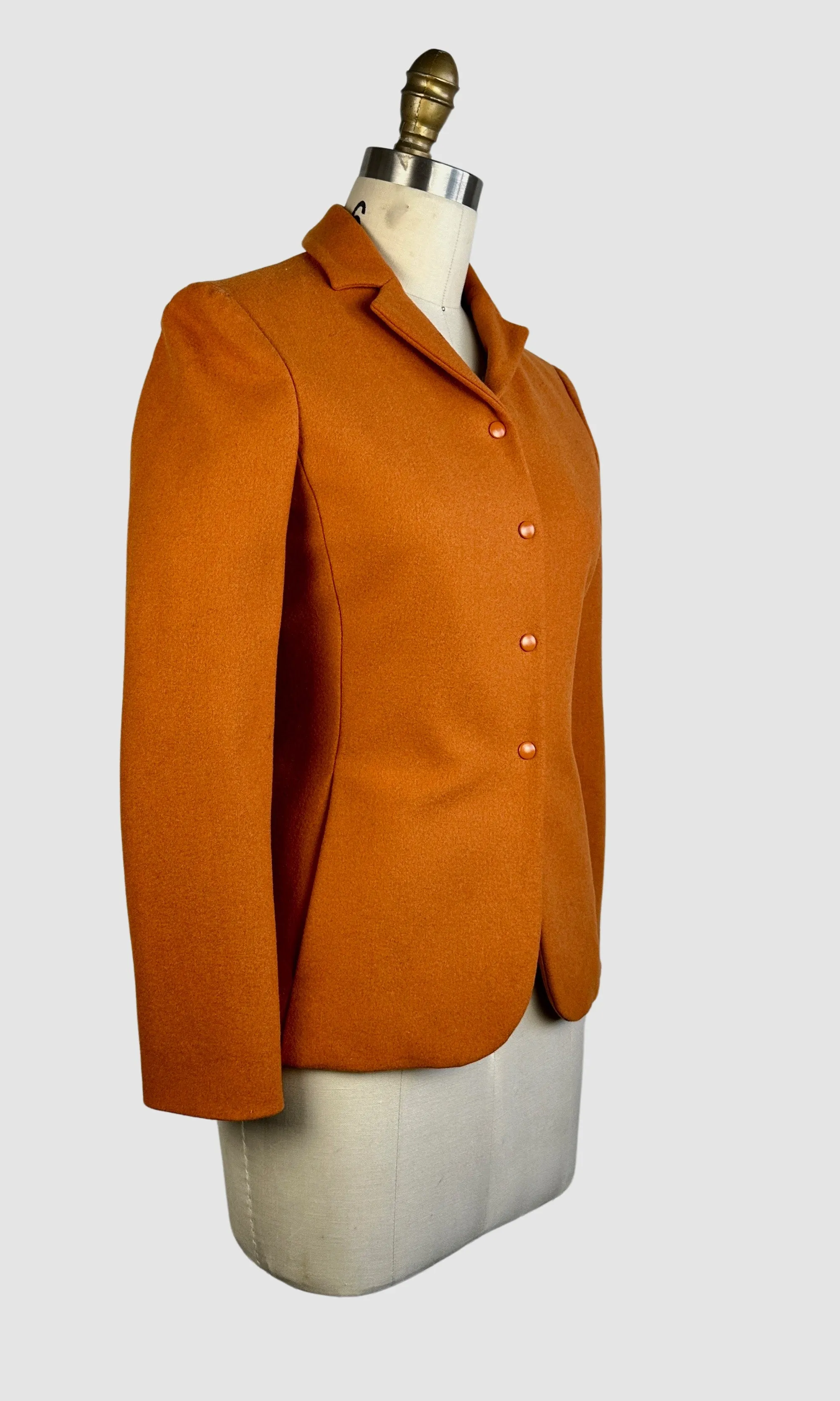 MIU MIU Vintage 90s Orange Blazer with Novelty Back Pocket • Small