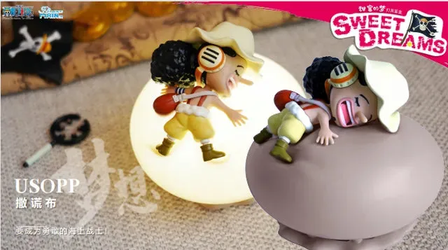 One Piece Anime Box Night Light Characters: Luffy, Zoro, Nami, Sanji, Chopper, Usopp, Franky, Robin, Brook - Figures Sweet Dream Series LED Ornament Surprise Toys Gift