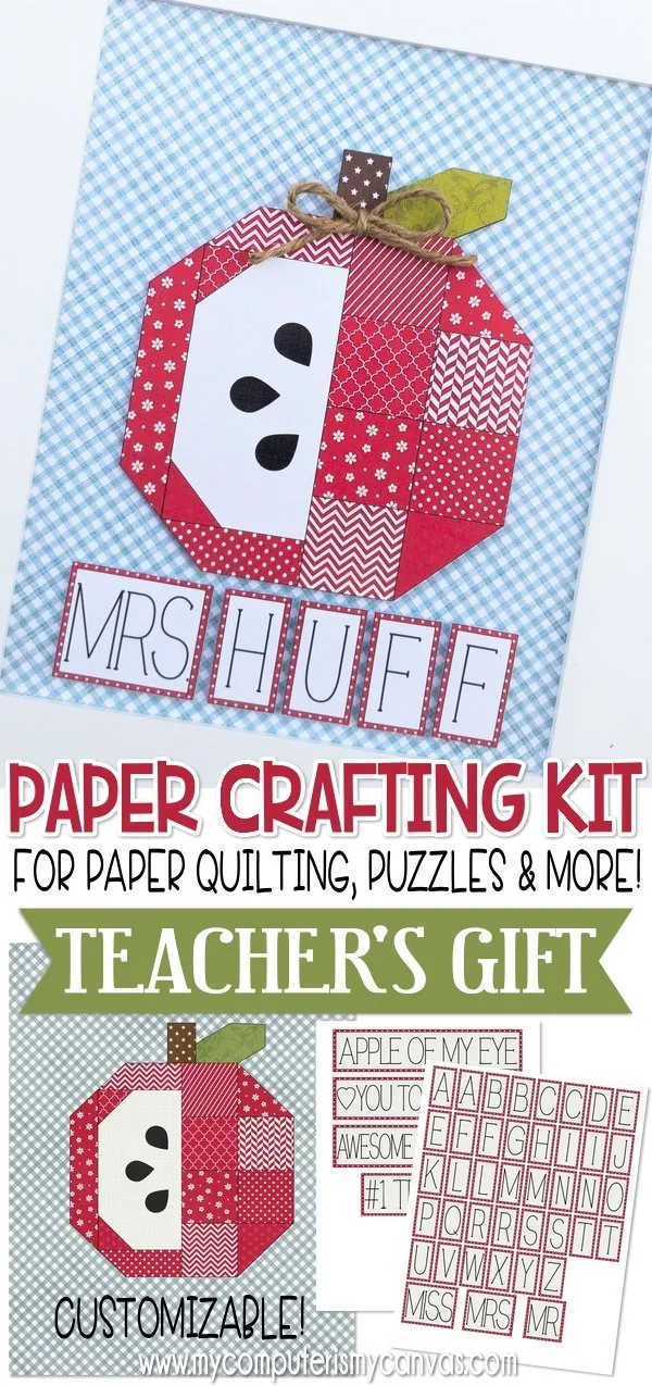 Paper Crafting Kit {APPLE/TEACHER} PRINTABLE