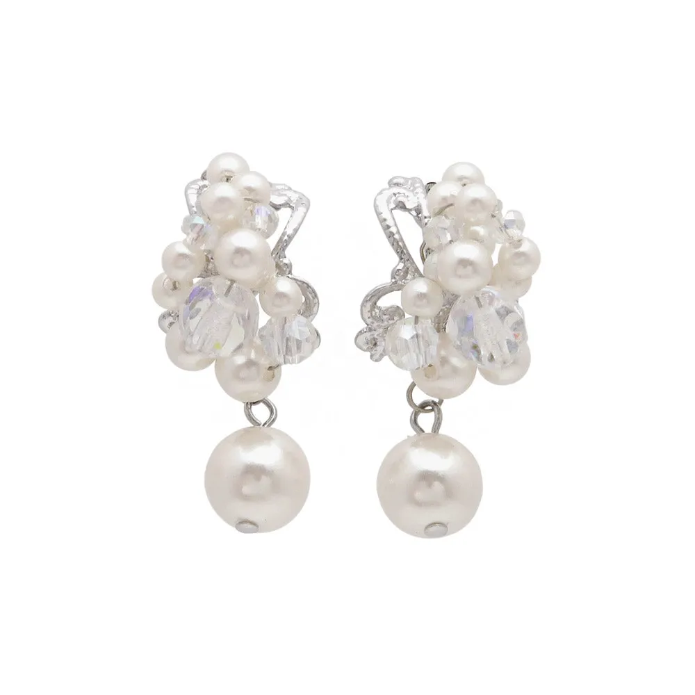 Pearly Cluster Drop Earrings