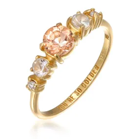 Pfirsich Diamanten Gold Ring