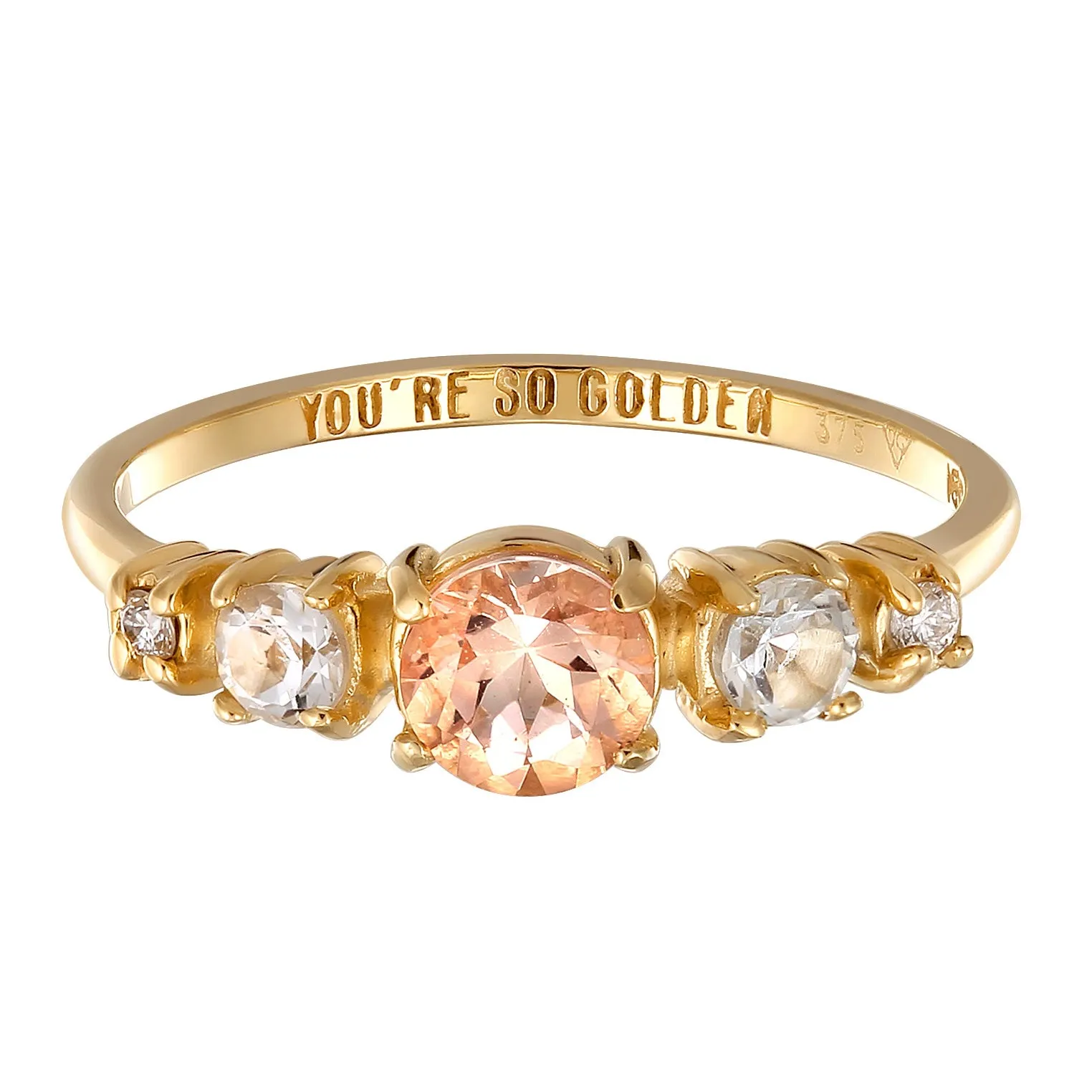 Pfirsich Diamanten Gold Ring