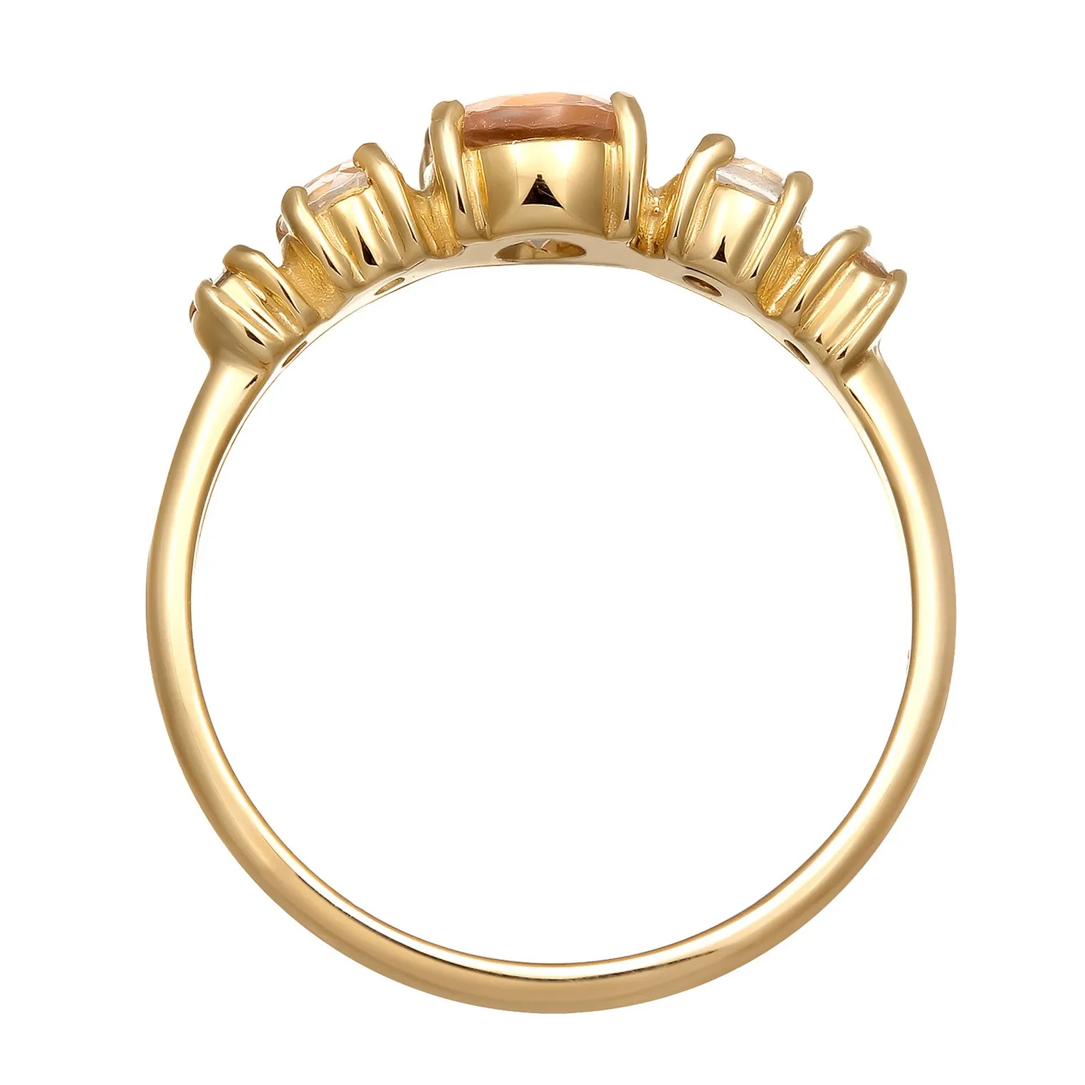 Pfirsich Diamanten Gold Ring