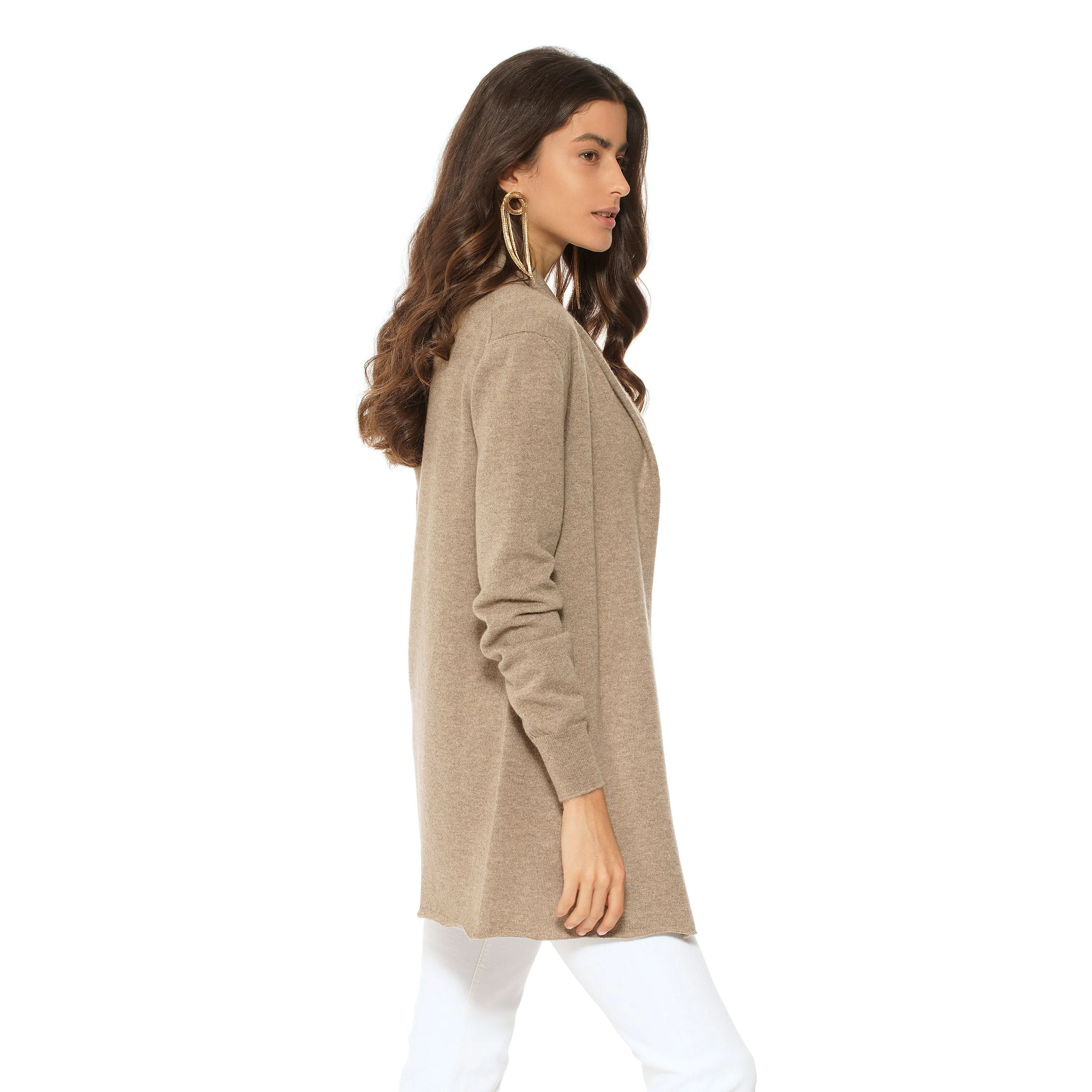 Women's Pure Cashmere Open Front Cardigan